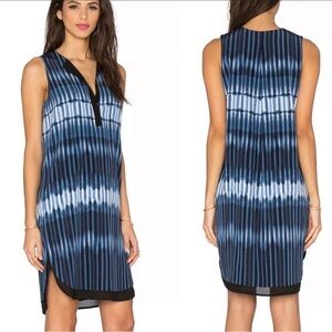 Vince Starlight Blue Printed Silk Tie Dye Double Dress Size Small💕
